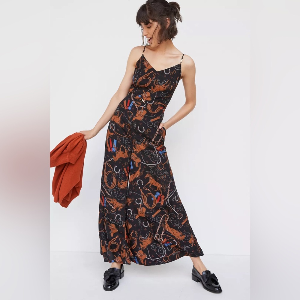 NWOT Anthropologie Maeve Equestrian Wide Leg Jumpsuit